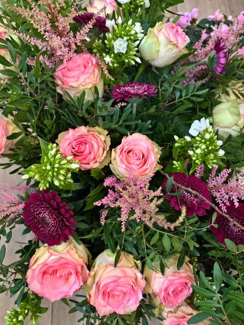 Abonnement floral - Bouquet roses et astilbes